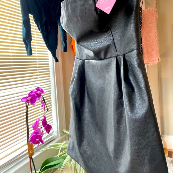 NWT Forever 21 Black Leather Cocktail Dress - Picture 2 of 3